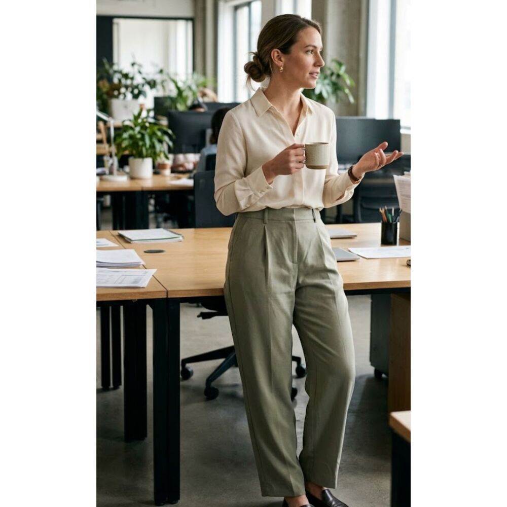 New Old Navy Extra High-Waisted Taylor Wide-Leg Trouser Pant Womens Large Petite